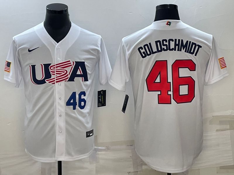 Men 2023 World Cub USA #46 Goldschmidt White Nike MLB Jersey->more jerseys->MLB Jersey